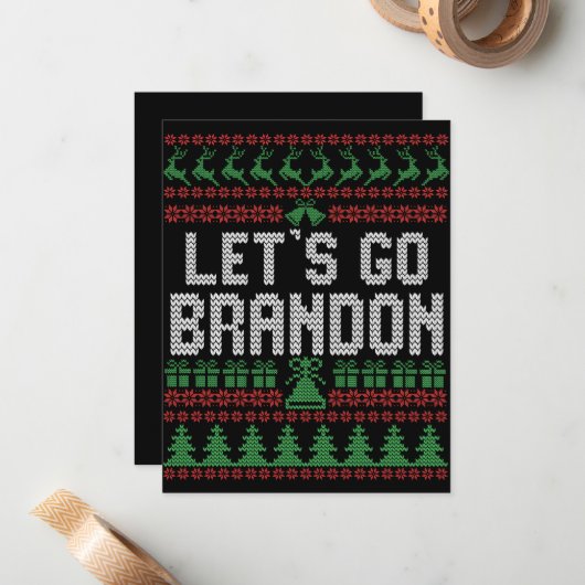 Laten we naar Brandon gaan Funny Laid Back Kersttr Notitiekaartje (Voorkant / Achterkant in situ)