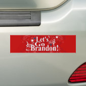 Laten we naar Brandon Red Patriotic Bumpersticker  (Op auto)