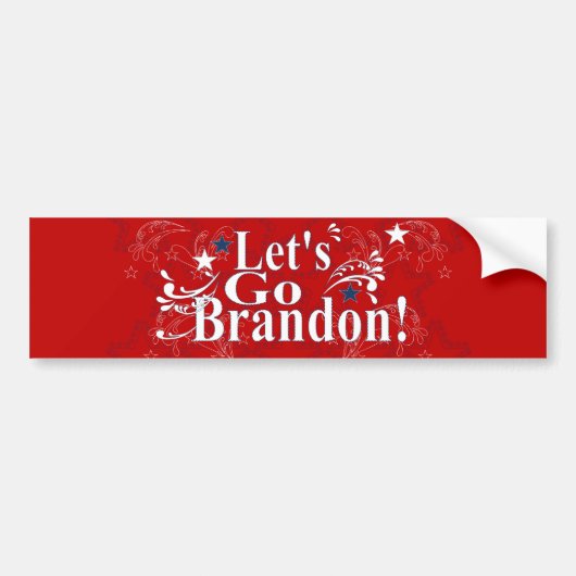 Laten we naar Brandon Red Patriotic Bumpersticker  (Voorkant)