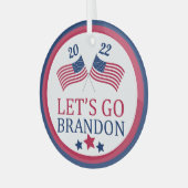 Laten we naar Brandon USA Patriotic Flag Kerstmis  Glas Ornament (Voorkant links)