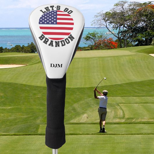 Laten we naar Brandon USA Stars Flag Monogram gaan Golfheadcover
