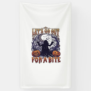 Laten we naar buiten gaan Bijt Geest Pompoenen Vle Spandoek