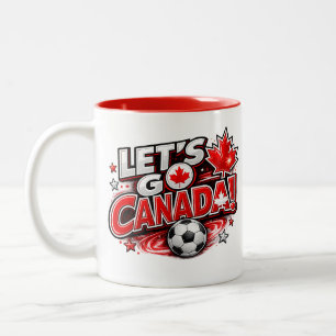 LATEN WE NAAR CANADA GAAN! Voetbalfan-mok Canade Tweekleurige Koffiemok