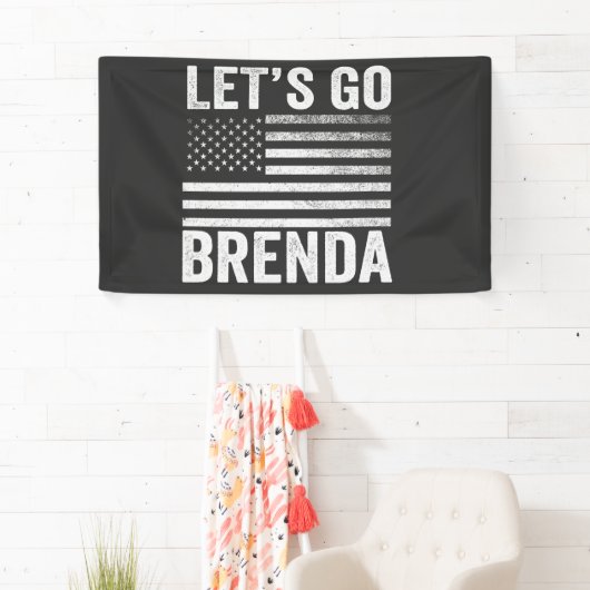 Laten we naar de Brenda American Flag verkiezing g Spandoek (Insitu)