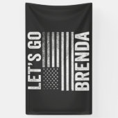 Laten we naar de Brenda American Flag verkiezing g Spandoek (Verticaal)