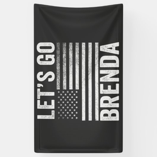 Laten we naar de Brenda American Flag verkiezing g Spandoek (Verticaal)