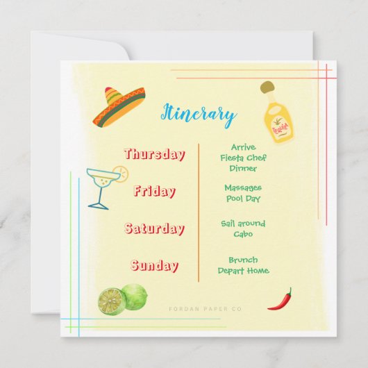 Laten we naar de Cabo Bachelorette-rondleiding gaa Kaart (Achterkant)