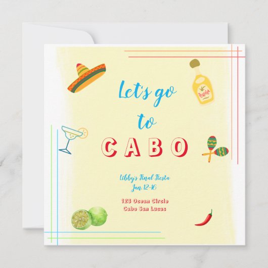 Laten we naar de Cabo Bachelorette-rondleiding gaa Kaart (Voorkant)