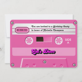 Laten we naar de Disco Retro Cassetterecord Verjaa Kaart