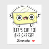 Laten we naar de kaas grappig eten woordspeling sn sticker (Vel)