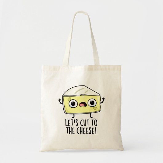 Laten we naar de kaas grappig eten woordspeling sn tote bag (Voorkant)