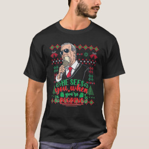Laten we naar de lelijke kerstkeuken gaan Funny Po T-shirt