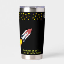 Laten we naar de maan geïsoleerde tumbler gaan