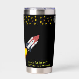 Laten we naar de maan geïsoleerde tumbler gaan drinkbeker
