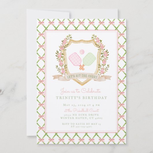 Laten we naar de rechtbank gaan | Preppy Pink Pick Kaart (Voorkant)