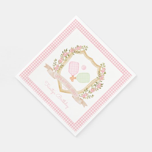 Laten we naar de rechtbank gaan | Preppy Pink Pick Servet (Hoek)