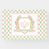 Laten we naar de rechtbank gaan | Preppy Pink Pick Spandoek (Horizontaal)