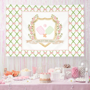 Laten we naar de rechtbank gaan Preppy Pink Pick Spandoek