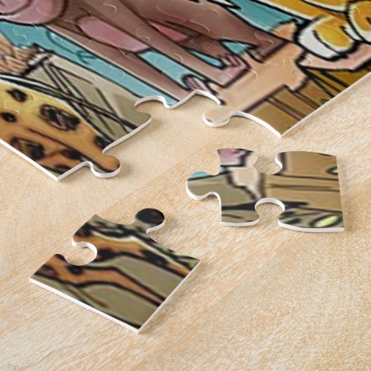 Laten we naar de zoo-puzzel gaan met een cadeaudoo legpuzzel (Zijkant)