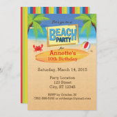 Laten we naar een strandfeest gaan kaart (Voorkant / Achterkant)