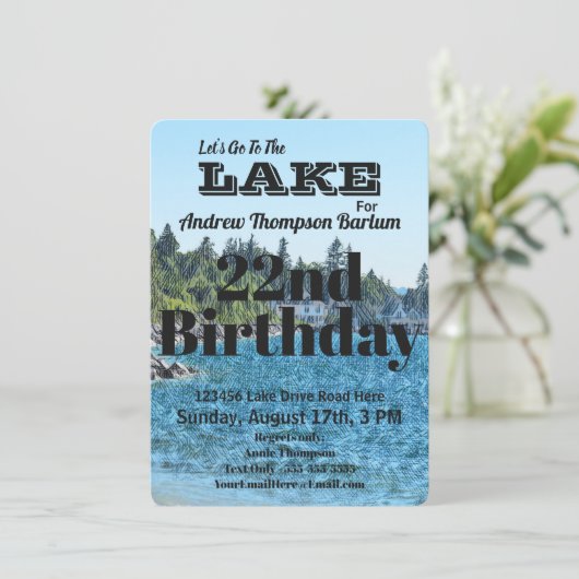  Laten we naar het Birthday-meer gaan Kaart (Staand voorkant)