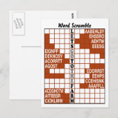 Laten we naar het Boerderij Woord Scramble gaan Briefkaart (Voorkant / Achterkant)