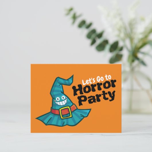 Laten we naar het Briefkaart van Horror Party gaan (Staand voorkant)