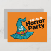 Laten we naar het Briefkaart van Horror Party gaan (Voorkant / Achterkant)