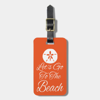 Laten we naar het strand gaan bagagelabel