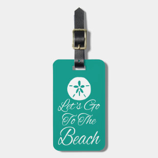 Laten we naar het strand gaan bagagelabel