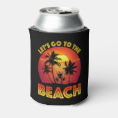 Laten we naar het strand gaan blikjeskoeler (Blikje Achterkant)