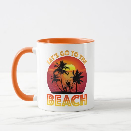 Laten we naar het strand gaan mok (Links)