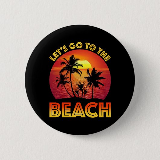Laten we naar het strand gaan ronde button 5,7 cm (Voorkant)