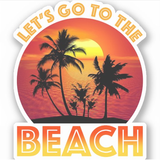 Laten we naar het strand gaan sticker (Voorkant)