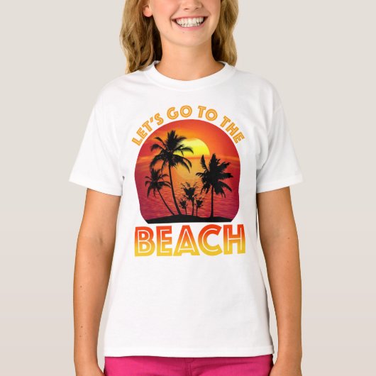 Laten we naar het strand gaan t-shirt (Voorkant)