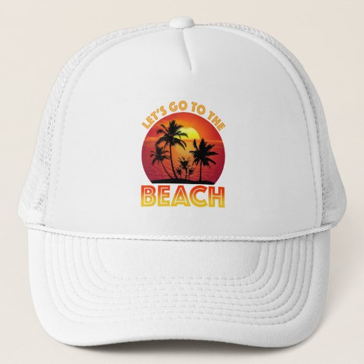 Laten we naar het strand gaan trucker pet (Voorkant)