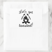 Laten we naar het toilet gaan rechthoekige sticker (Tas)