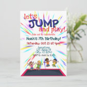 Laten we naar het verjaardagsfeestje springen kaart (Staand voorkant)