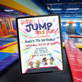 Laten we naar het verjaardagsfeestje springen kaart