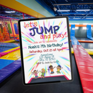 Laten we naar het verjaardagsfeestje springen kaart