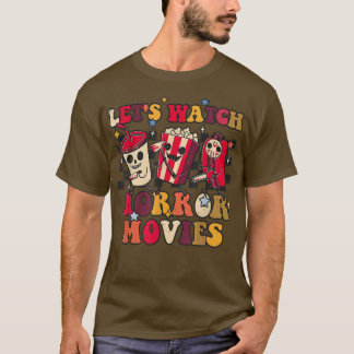 Laten we naar horrorfilms kijken, grappige hallowe t-shirt