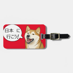 Laten we naar Japan gaan! Shiba Inu bagagelabel