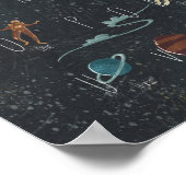 Laten we naar Poster voor ruimtetalfabet gaan (Hoek)