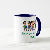 Laten we naar school gaan, rennen! Grappig terug n Mok (Voorkant rechts)