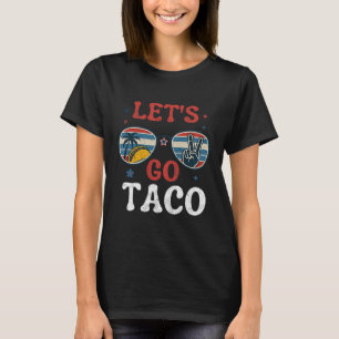 Laten we naar Taco Retro Peace Sungles Summer Vibe T-shirt