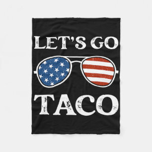 Laten we naar Taco Retro Sungles Funny Political L Fleece Deken
