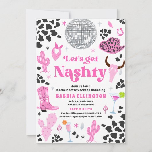 Laten we Nashty Bachelorette Weekend Itinerary hal Kaart (Voorkant)