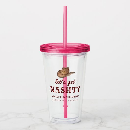 Laten we Nashty Nashville Bachelorette Weekend hal Acryl Drinkbeker (Voorkant)