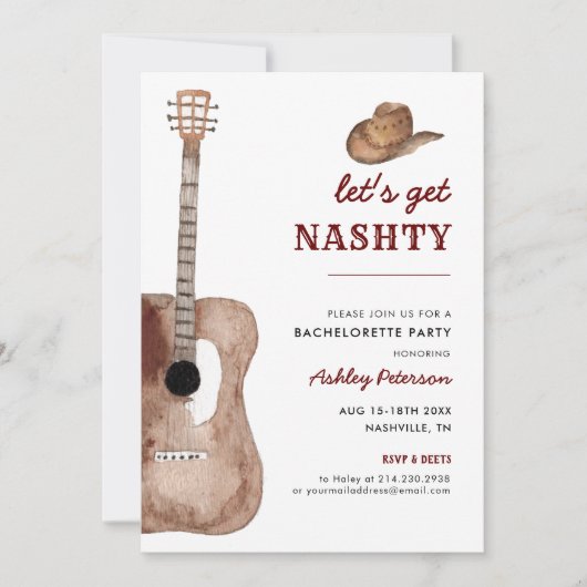 Laten we Nashty Nashville Nash vrijgezellenfeest k Kaart (Voorkant)