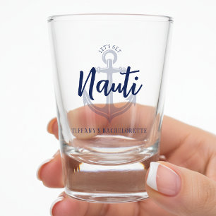 Laten we Nauti Anker Blauwe Bachelorette Feest Shot Glas